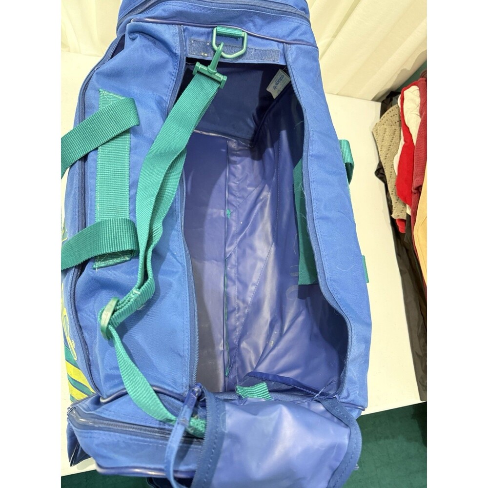 Vintage Adidas Large Sports Equipment Duffle Bag Blue Large Logo Rare HTF - Picture 7 of 11